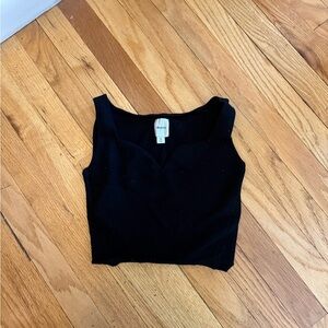 Maeve Anthropologie Black Cropped Tank Top Size XS Structured Knit